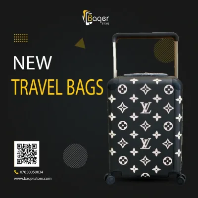 Giant Monogram Rolling Travel Suitcase Black & White Edition | تصميم فاخر كلاسيكي | باقر ستور العراق