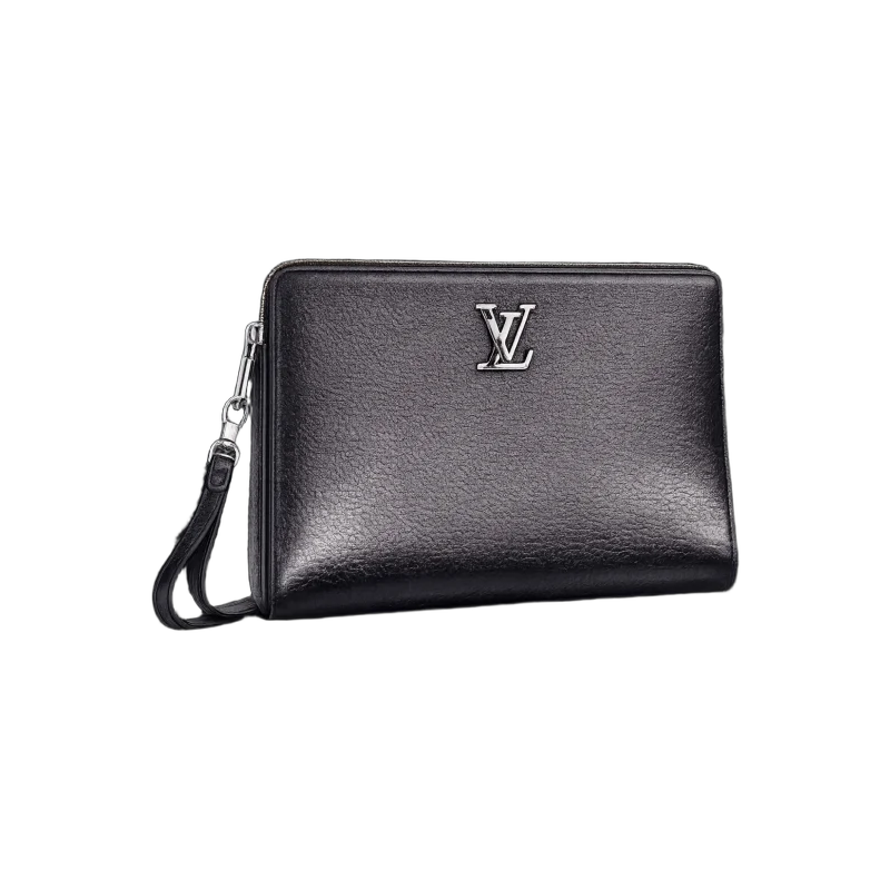 Monogram Leather Pouch – Black Edition | تصميم فاخر كلاسيكي | باقر ستور العراق