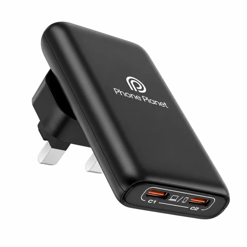 شاحن حائط PHONE PLANET GaN بقدرة 45 واط بمنفذي USB-C