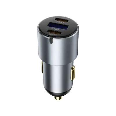 شاحن سيارة WIWU Nano Pro Wi-CC032 سريع بقوة 60W مع منفذين USB-C ومنفذ USB-A