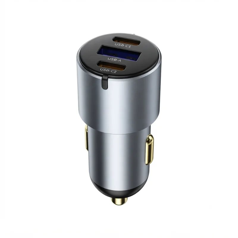 شاحن سيارة WIWU Nano Pro Wi-CC032 سريع بقوة 60W مع منفذين USB-C ومنفذ USB-A – 6977703656077