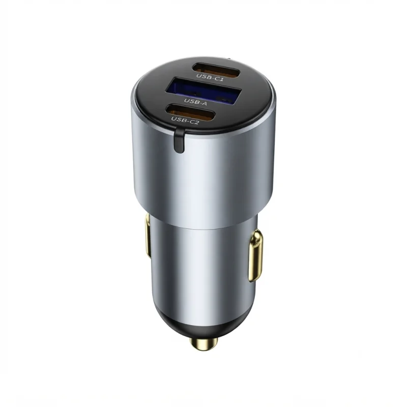 شاحن سيارة WIWU Nano Pro Wi-CC032 سريع بقوة 60W مع منفذين USB-C ومنفذ USB-A – 6977703656077