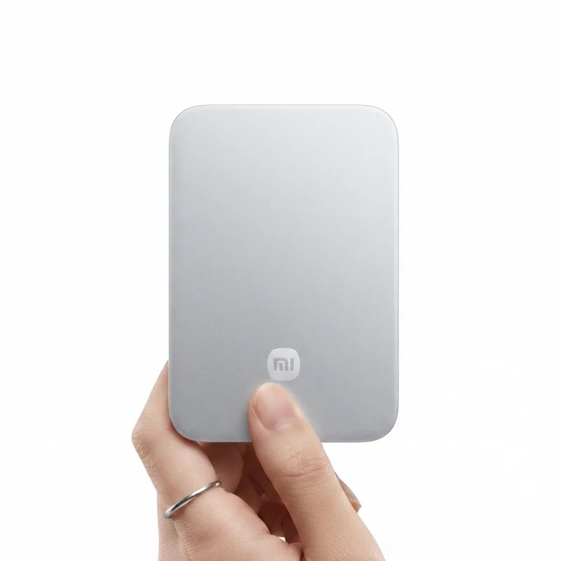 باور بانك شاومي المغناطيسي فائق النحافة 5000mAh – Glacier Silver