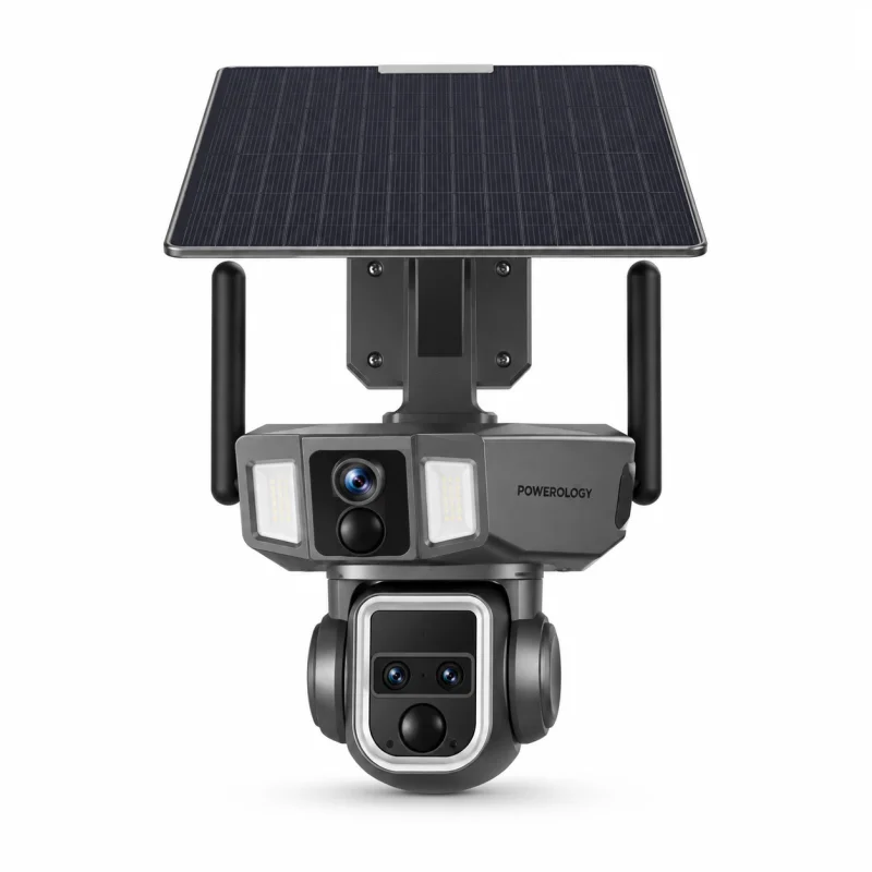 كاميرا مراقبة بـ 10 أضعاف زوم وتغطية 360 درجة بشريحة 4G و WiFi بدقة 2MP+2MP من باورولوجي - أسود 7834953559192