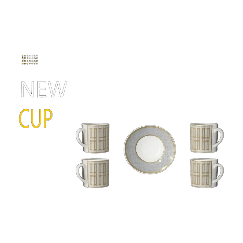 Royal Porcelain – Luxury Ceramic Cup Set | تصميم فاخر مستوحى | باقر ستور العراق