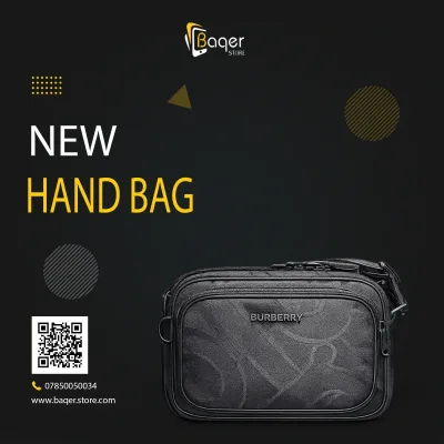 Embossed Leather Crossbody Bag – Black Edition | تصميم فاخر كلاسيكي | باقر ستور العراق