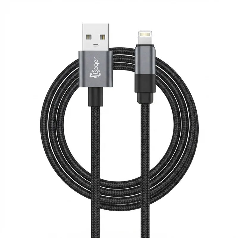 كيبل Baqer USB-A إلى Lightning مضفر ومعدني بقدرة 30 واط – BA-136