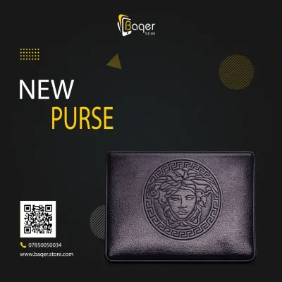 Versano Medusa Milano – Medusa Heritage Embossed Leather Zip Clutch – Black Edition | تصميم فاخر مستوحى | باقر ستور العراق