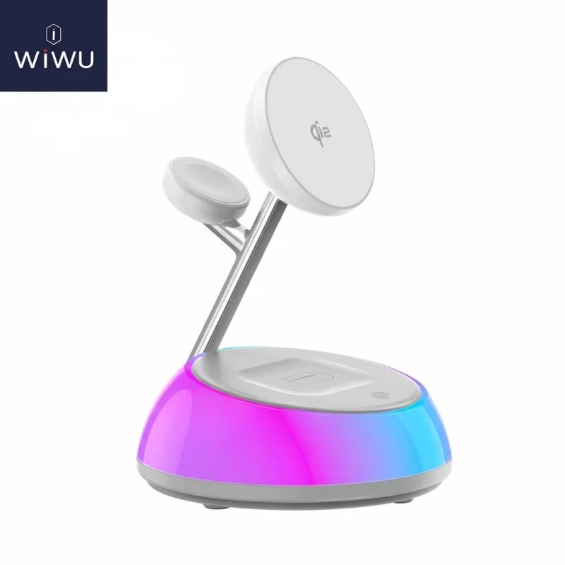 شاحن لاسلكي WIWU Aurora Qi2 Wi-W036 ثلاثي 3 في 1 بقدرة إجمالية 22.5W – 6977703652901