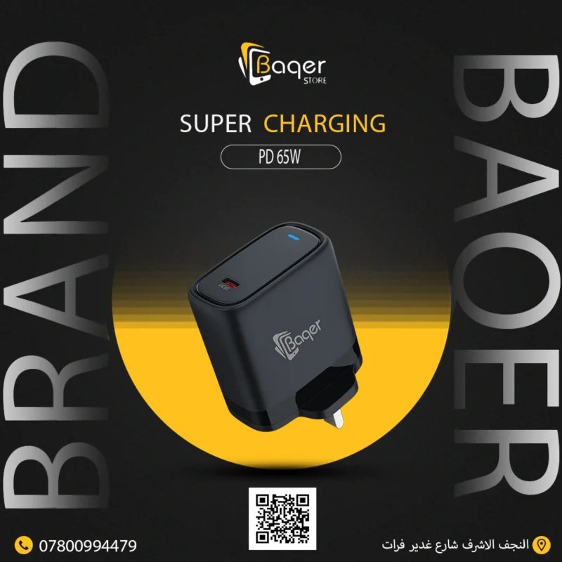 Baqer 65W USB-C PD Wall Charger – Fast Charging –TD_PA161