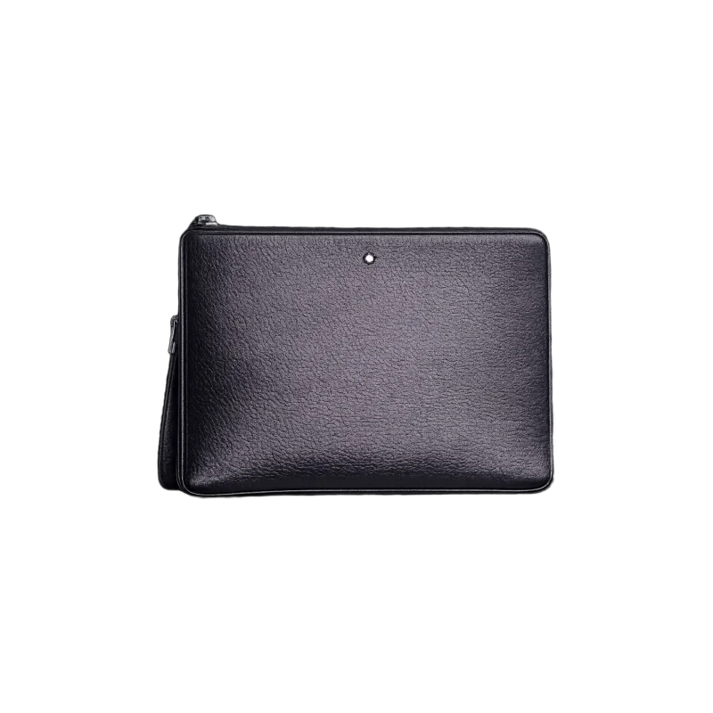 Minimal Classic Leather Zip Clutch – Black Edition | تصميم فاخر مستوحى | باقر ستور العراق