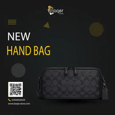 حقيبة كروس جلدية بنقشة بارزة وسحاب مزدوج – أسود – BQ-CB371