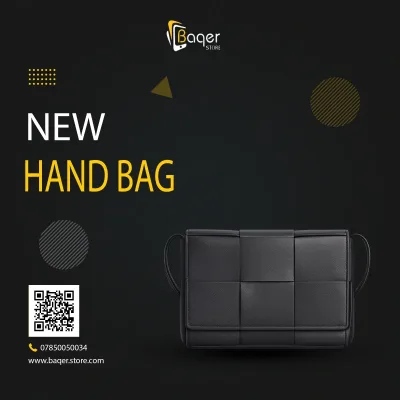 حقيبة كروس بملمس مضفور عريض وغطاء مغناطيسي – أسود – BQ-CB340