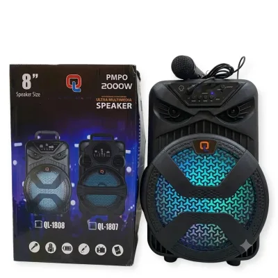 مكبر صوت وسائط متعددة محمول QL-1808 / QL-1807 بحجم 8 إنش