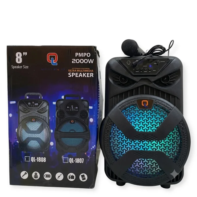 مكبر صوت وسائط متعددة محمول QL-1808 / QL-1807 بحجم 8 إنش