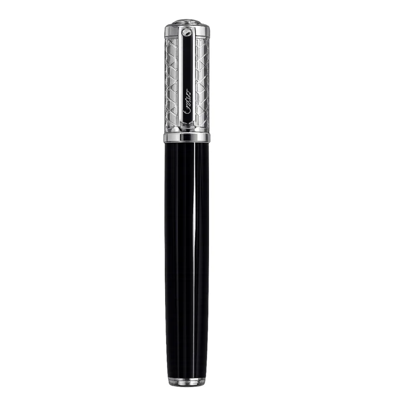 قلم Classic Ballpoint Pen باللون الأسود مع تفاصيل Palladium محفورة | تصميم فاخر كلاسيكي | باقر ستور العراق