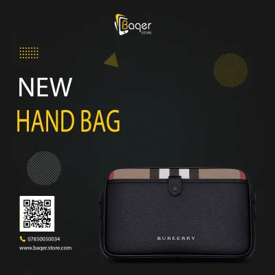 Stripe Detail Clutch Crossbody – Black Edition | تصميم فاخر كلاسيكي | باقر ستور العراق