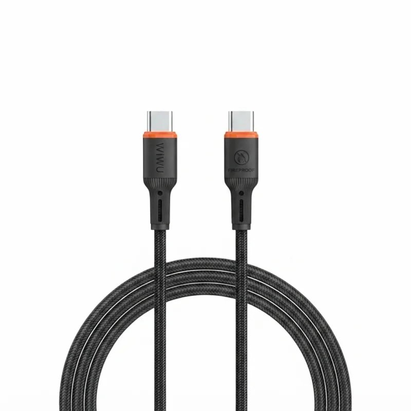 كيبل WIWU FlameGuard Wi-C098 USB-C إلى USB-C بطول 1.2 متر للشحن السريع – 6979107510054