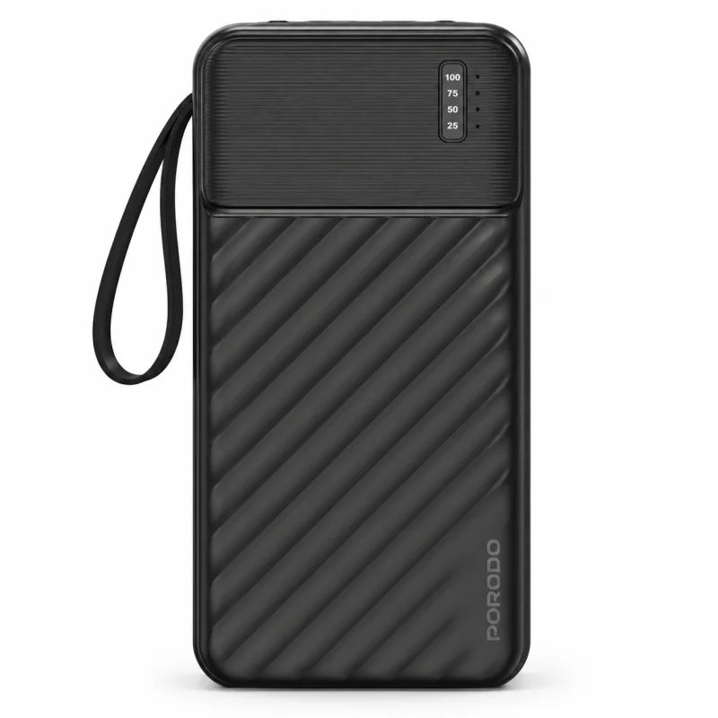 باور بانك بورودو بيانو سعة 20,000mAh بـ 4 كابلات مدمجة – أسود 9904781962162