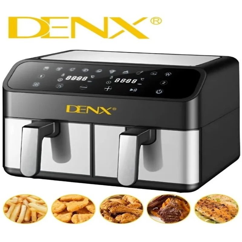 قلاية هوائية DENX DX2091 مزدوجة السلة – سعة 8 لتر | قدرة 2000W