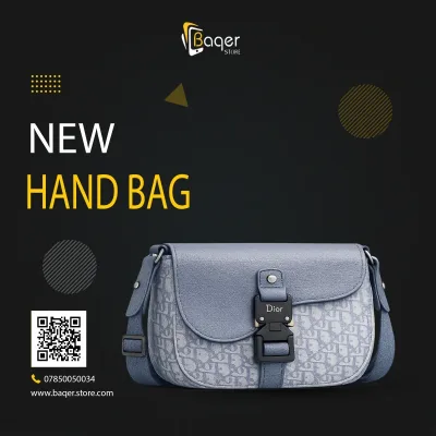 Oblique Leather Crossbody Saddle Bag | تصميم فاخر كلاسيكي | باقر ستور العراق