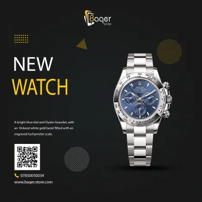 ساعة يد كرونوغراف بإطار مدرج لقياس السرعة وسوار معدني – أزرق – BQ-CW276