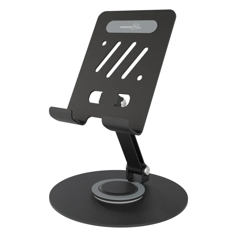 حامل الهاتف المكتبي بورودو بلو دوران 360 درجة – أسود (Porodo Blue 360° Rotating Desktop Phone Holder)