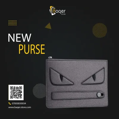 Noir Fang – Monster Eyes Zip Wallet – Black Edition | تصميم فاخر مستوحى | باقر ستور العراق