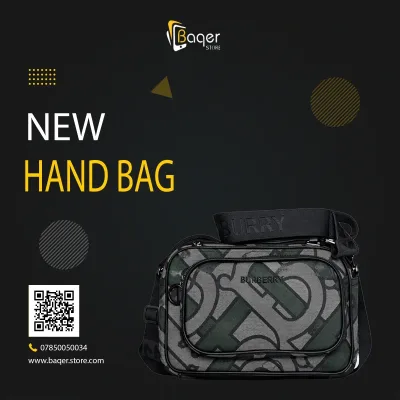 Monogram Print Crossbody Bag – Dark Green Edition | تصميم فاخر كلاسيكي | باقر ستور العراق