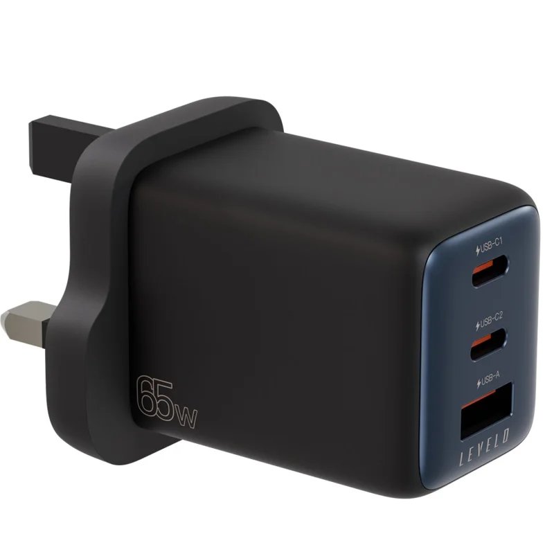 محول الطاقة الذكي LEVELO 65W GaN - قوة خارقة بحجم صغير وتقنية توزيع ذكي للطاقة