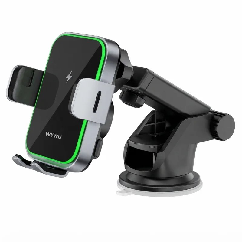 حامل وشاحن لاسلكي للسيارة WIWU CH-313 بقوة 15W مع تثبيت تلقائي