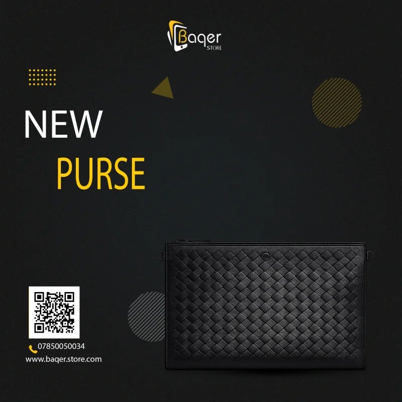 Bottega Veneta – Intrecciato Leather Zip Clutch – Black Edition