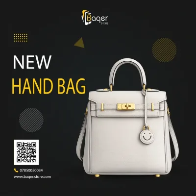 حقيبة يد صغيرة من الجلد الناعم بقفل دوّار وحزام كتف – أبيض عاجي – BQ-HB458