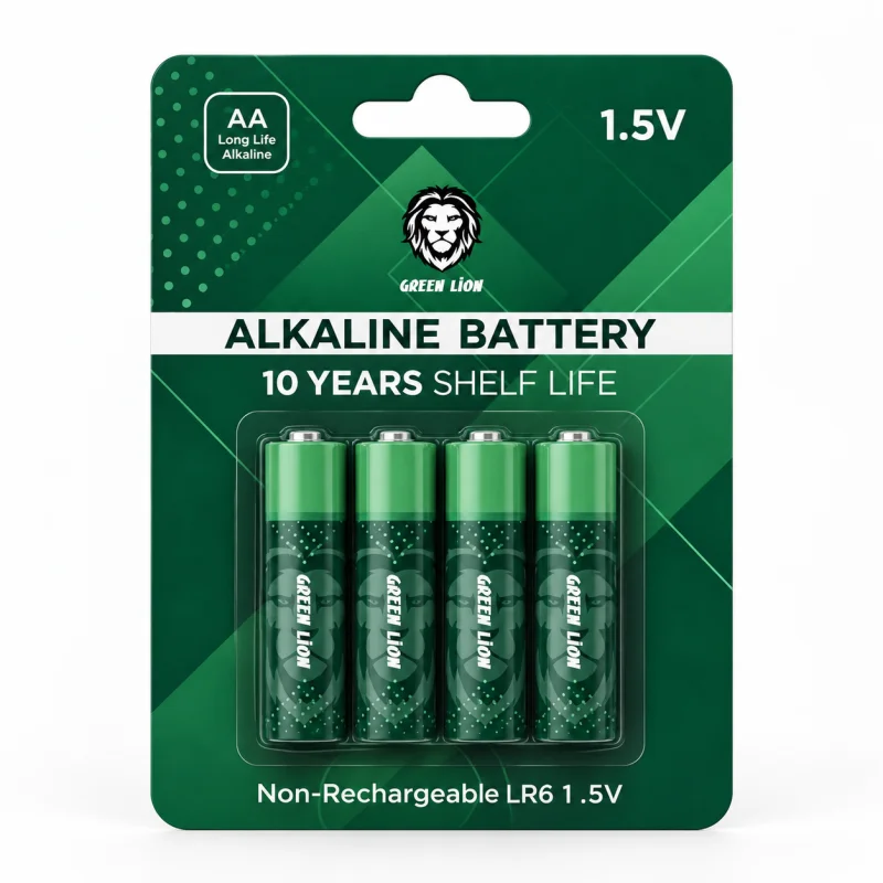 بطاريات قلوية AAA من  Green lion (عبوة من 4 قطع) بقوة 1.5 فولت - أخضر 6935100170145
