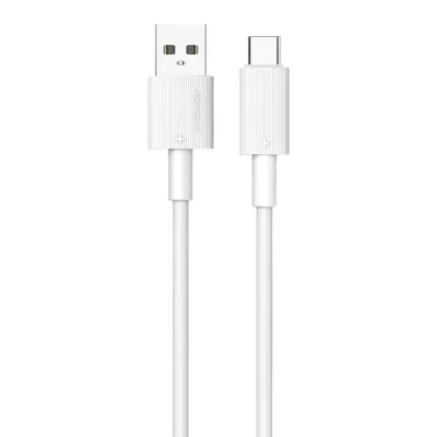 كيبل شحن ومزامنة بيانات برودو من USB-A إلى Type-C بطول 1.2 متر (خامة PVC) – أبيض