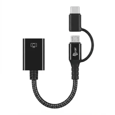 محول باقر OTG ثنائي الاستخدام Type-C + Micro USB – BA-164