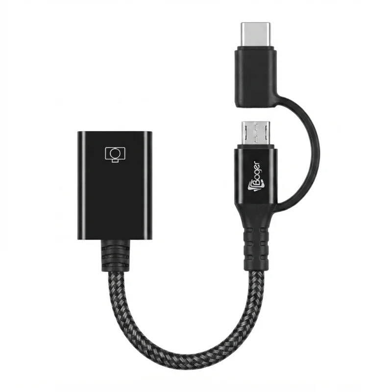 محول باقر OTG ثنائي الاستخدام Type-C + Micro USB – BA-164