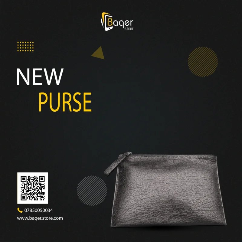 Hermès – Minimalist Leather Zip Pouch Clutch – Black Edition