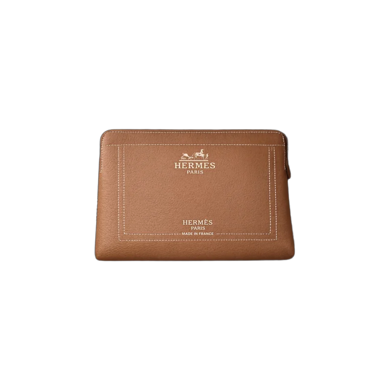 Paris – Classic Leather Zip Pouch – Brown Edition | تصميم فاخر كلاسيكي | باقر ستور العراق