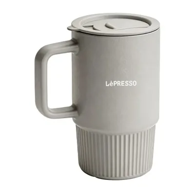 كوب  ليبريسو  سعة 400 مل - رمادي (LePresso Gripor 400ml Porcelain Suction Cup - Grey)
