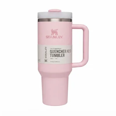 كوب Stanley Quencher H2.0 FlowState مع شفاطة – Cherry Blossom Pink