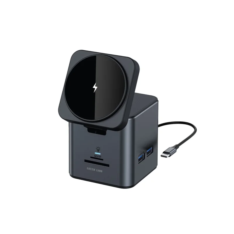 منصة وصل ومحول متعدد المنافذ 9 في 1 Green Lion 9-in-1 Hub Docking Station - أسود