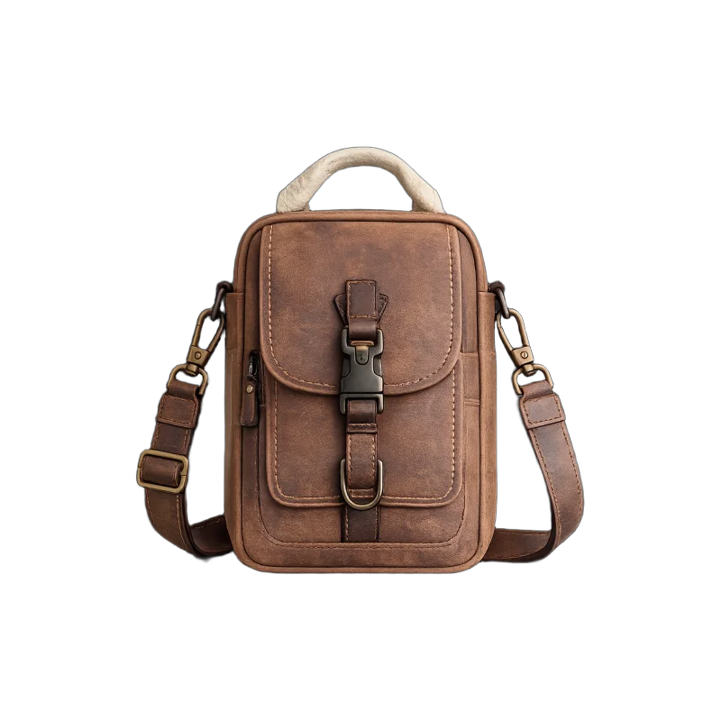 Vintage Leather Utility Crossbody Bag | تصميم فاخر مستوحى | باقر ستور العراق