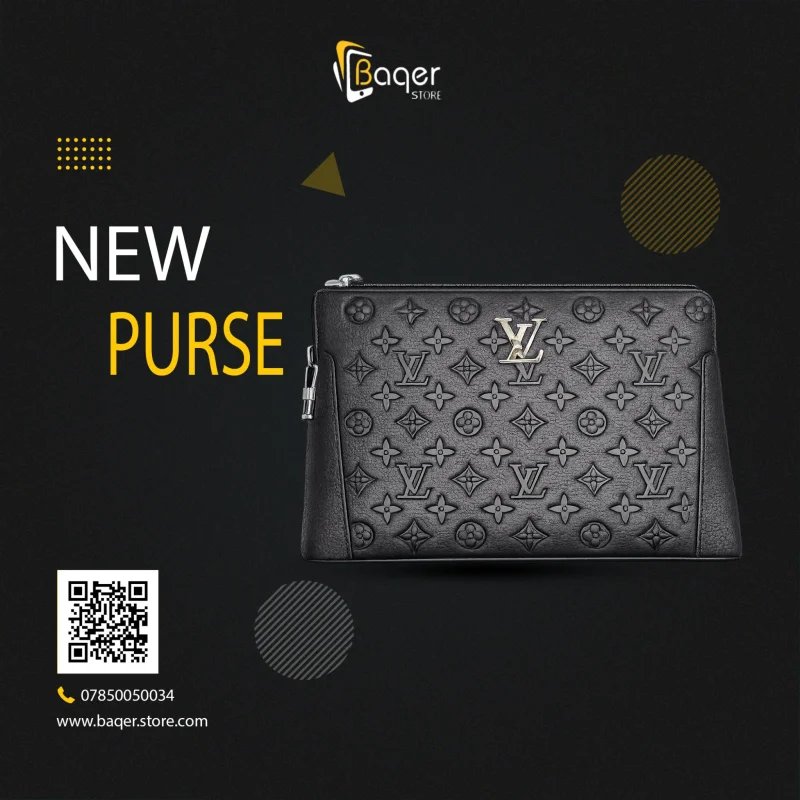 محفظة يد رجالية من لويس فيتون – تصميم Monogram بارز بلمسة عصرية