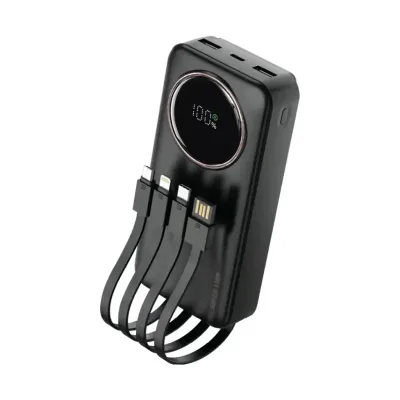 بنك طاقة بسعة 30000 مللي أمبير بقوة 22.5 واط - أسود (Green Lion Power Pulse 30000mAh Power Bank PD 22.5W - Black)