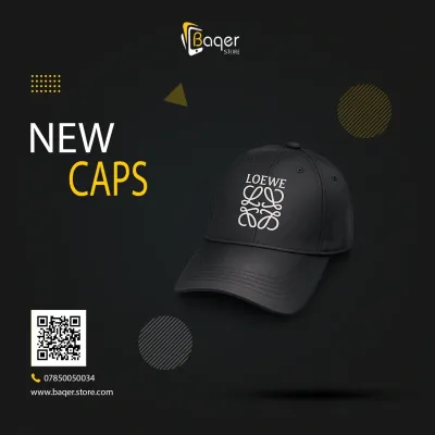 قبعة بيسبول قطنية بتطريز أبيض كبير ثلاثي الأبعاد – أسود – BQ-CP1110