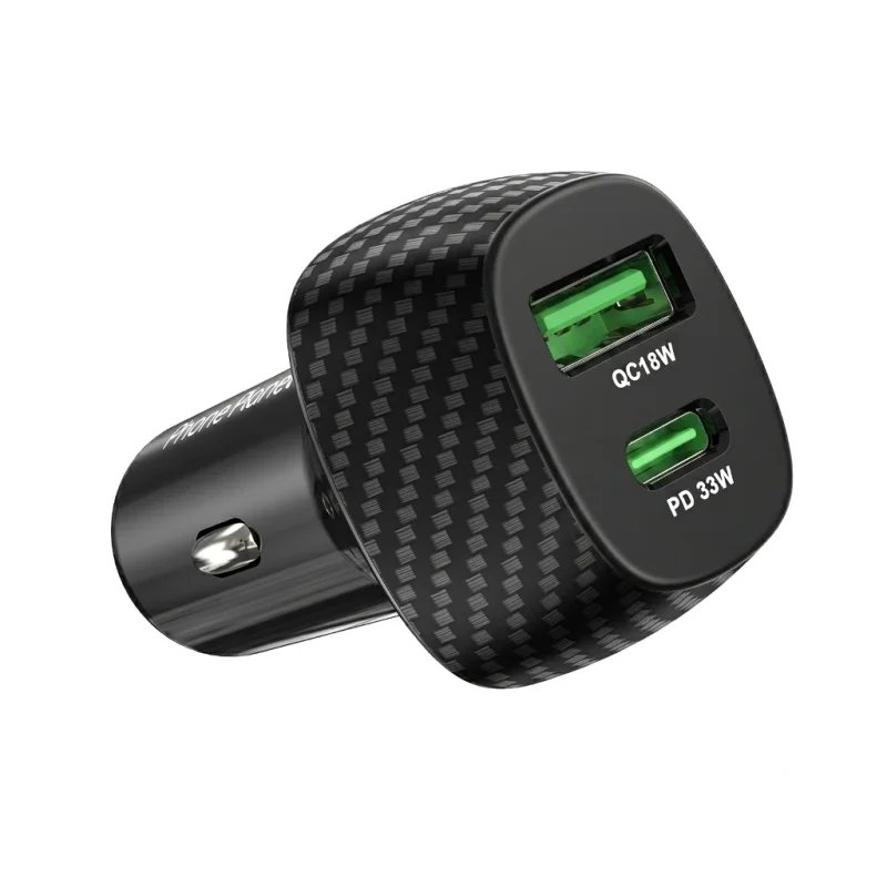 شاحن سيارة PHONE PLANET PP-CC05 بقوة 51 واط – USB-C + USB-A مع دعم PPS للشحن السريع
