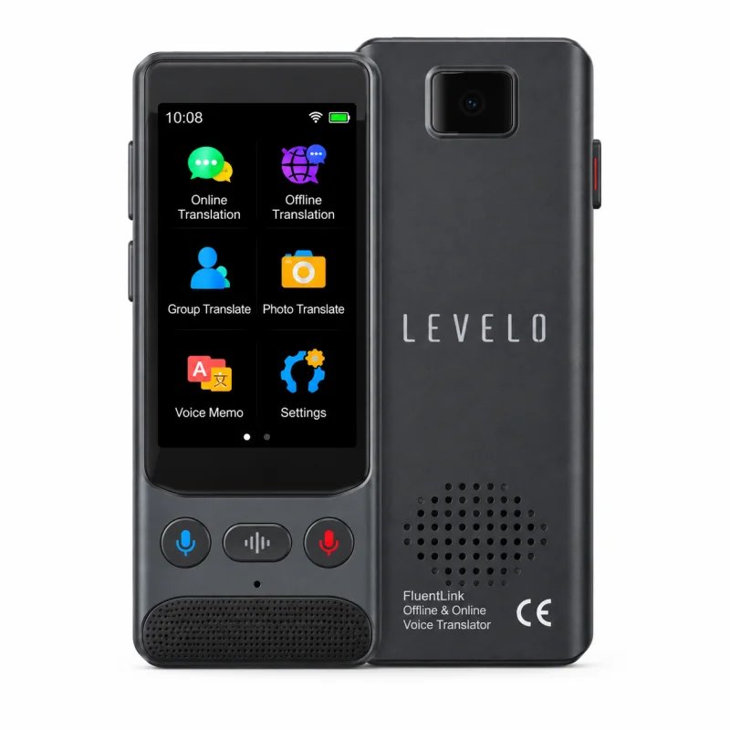 مترجم الصوت الفوري LEVELO FluentLink - تواصل بلا حدود عبر الإنترنت وبدون اتصال