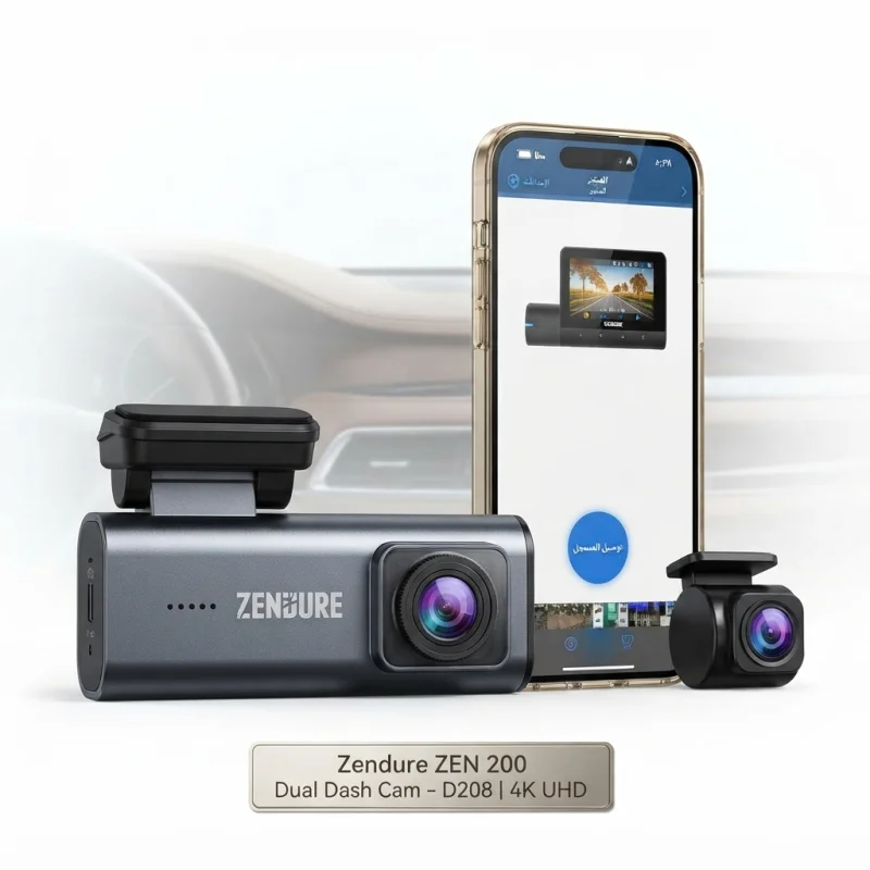 كاميرا سيارة Zendure ZEN 200 Dual Dash Cam – D208 بدقة 4K