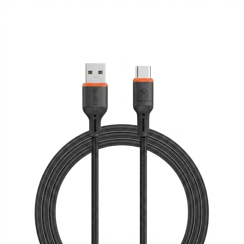 كيبل WIWU FlameGuard Wi-C096 USB-A إلى USB-C بطول 1.2 متر للشحن السريع